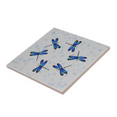 blauwe libellen tegeltje (Zijkant)