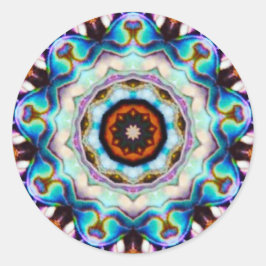 Blauwe Lichten van de Paua Shell Fractal Ronde Sticker