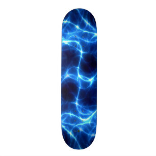 Blauwe lichtstralen skateboard