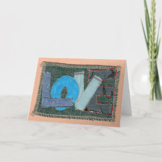 Blauwe liefde feestdagen kaart