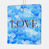 Blauwe liefde keramisch ornament (Links)
