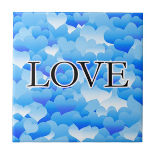 Blauwe liefde tegeltje