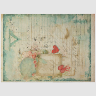 Blauwe Liefdesbrief Ephemera No4 Tissuepapier