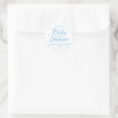Blauwe Liefdeshartjes Baby Jongen shower / Strooig Ronde Sticker (Tas)