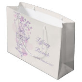 Blauwe liefdesvogels openen een cadeautas voor een (Achterkant Gekanteld)