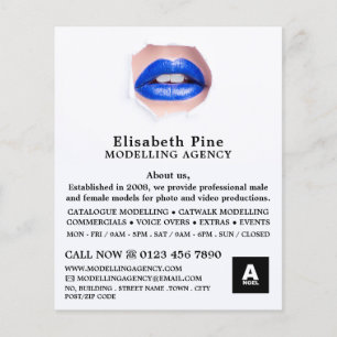 Blauwe liften, modellenbureau, modelagent flyer