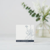 BLAUWE LIJN DRAWDESERT CACTI SUCCULENT FOLIAGE VIERKANTE VISITEKAARTJE (Staand voorkant)