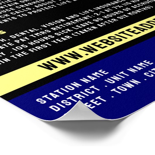 Blauwe lijn en Siren, aanwerving politiefunctionar Poster (Hoek)