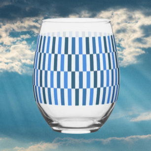 Blauwe Lijn Flow Stengelloze Wijn Glas