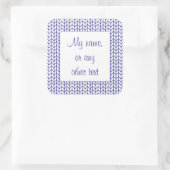 BLAUWE LIJN GEBREIDE 3" vierkante mat Stickers (Tas)
