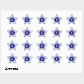 BLAUWE LIJN GEBREIDE Star Shape Stickers + Initiaa (Vel)
