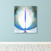 Blauwe lijn | Georgia O'Keeffe | Canvas Afdruk (Insitu (Houten vloer))