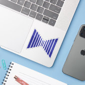 Blauwe Lijn Letter X Monogram Sticker (Laptop met iPhone)