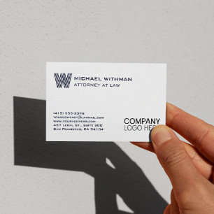 BLAUWE LIJN MONOGRAM ZAKELIJK LOGO PROFESSIONEEL VISITEKAARTJE