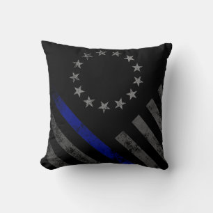 Blauwe lijn  stijl Amerikaanse vlag Kussen