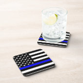 Blauwe Lijn VS Vlag Drankjes Onderzetter (Rechterzijde)