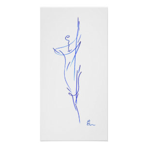 Blauwe lijnen 3, serie "Eenvoudige lijnen" Perfect Poster