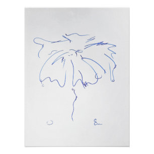 Blauwe lijnen 5 perfect poster