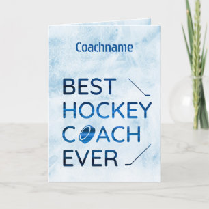 Blauwe lijnen - Beste hockeycoach ooit bedankkaart Feestdagen Kaart