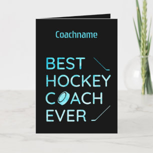 Blauwe lijnen - Beste hockeycoach ooit bedankkaart Feestdagen Kaart
