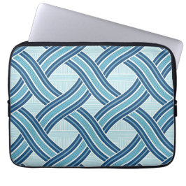 Blauwe lijnen patroon laptop sleeve