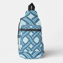 Blauwe lijnen patroon sling bag