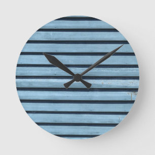 "Blauwe lijnen" Ronde (Middelgrote) wandklok Klok