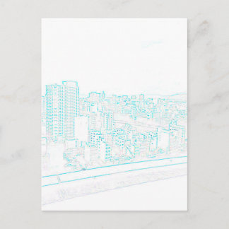 Blauwe lijntekening na kaart Deel 1