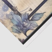 Blauwe lijst ephemera tissuepapier (Detail)