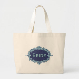 Blauwe  Lijst Grote Tote Bag