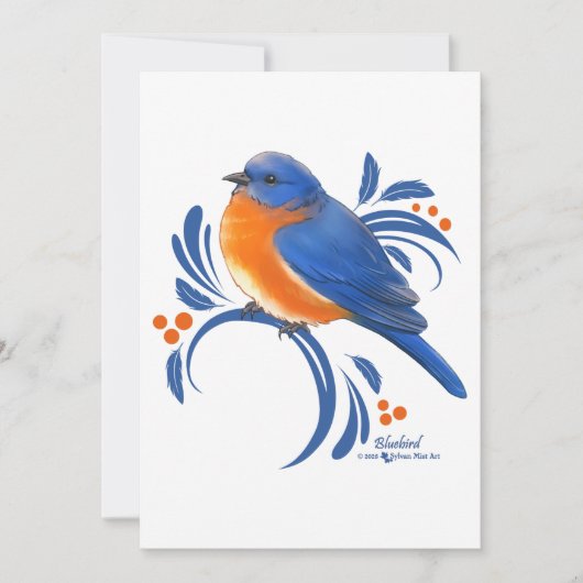 Blauwe Lijster Bedankkaart (Voorkant)