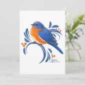 Blauwe Lijster Bedankkaart (Staand voorkant)