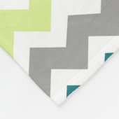 Blauwe Limoen Gray Chevron Pattern Monogram Blanke Fleece Deken (Hoek)