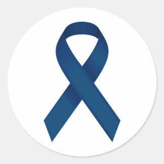 Blauwe lint ronde sticker