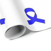 Blauwe linttekening cadeaupapier (Rol Hoek)