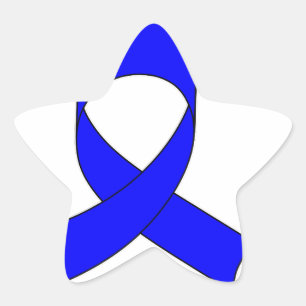 Blauwe linttekening ster sticker