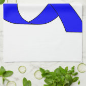 Blauwe linttekening theedoek (Gevouwen)