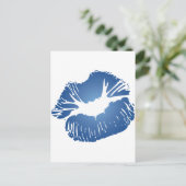 Blauwe lippen briefkaart (Staand voorkant)