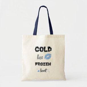 Blauwe lippen en harten tote bag