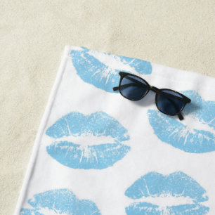 Blauwe Lippen, Lippenpatroon, Blauwe Lippenstift,  Strandlaken