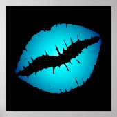 Blauwe Lippenstift Poster (Voorkant)