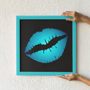 Blauwe Lippenstift Poster