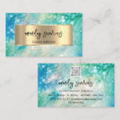 Blauwe Logo QR-code Winkelbanden Visitekaartje (Voorkant / Achterkant)