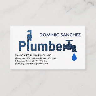 Blauwe Loodgieter Waterdrop Signage Visitekaartje