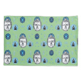 Blauwe Lotus Buddha-Kussenslopen, standaardformaat Kussensloop (Achterkant-Links)