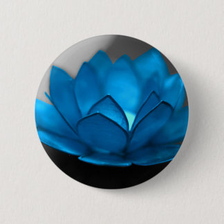 Blauwe Lotus Flower Ronde Button 5,7 Cm