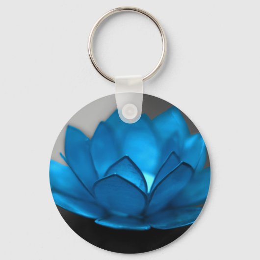 Blauwe Lotus Flower Sleutelhanger (Voorkant)