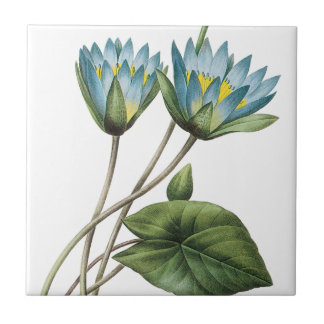 BLAUWE LOTUS FLOWERS TRIVET TEGELTJE