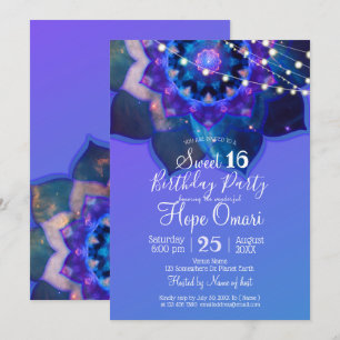 Blauwe Lotus Mandala Kaart