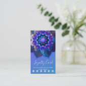 Blauwe Lotus Mandala Klantenkaartje (Staand voorkant)